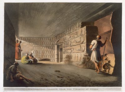 Subterranean Chamber Near the Pyramids at Geeza, Plate 9 from 